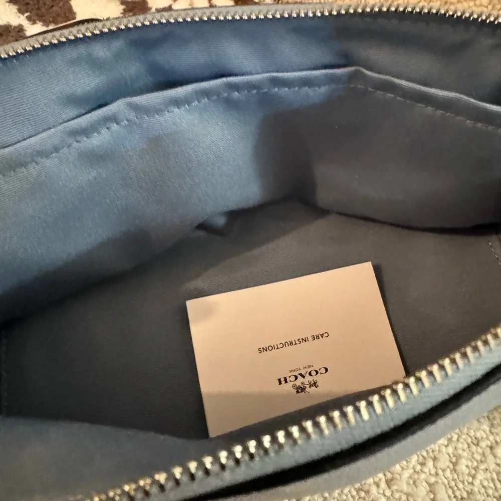 NWT Coach Cosmetic Case light blue